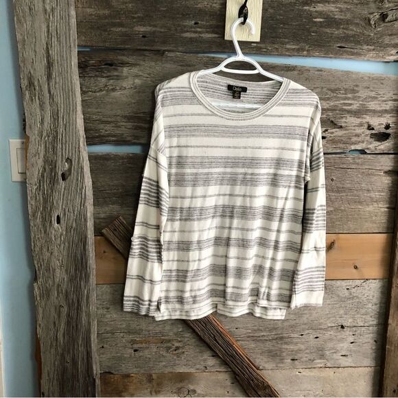 DALIA size small white/Grey striped sweater - Picture 1 of 5